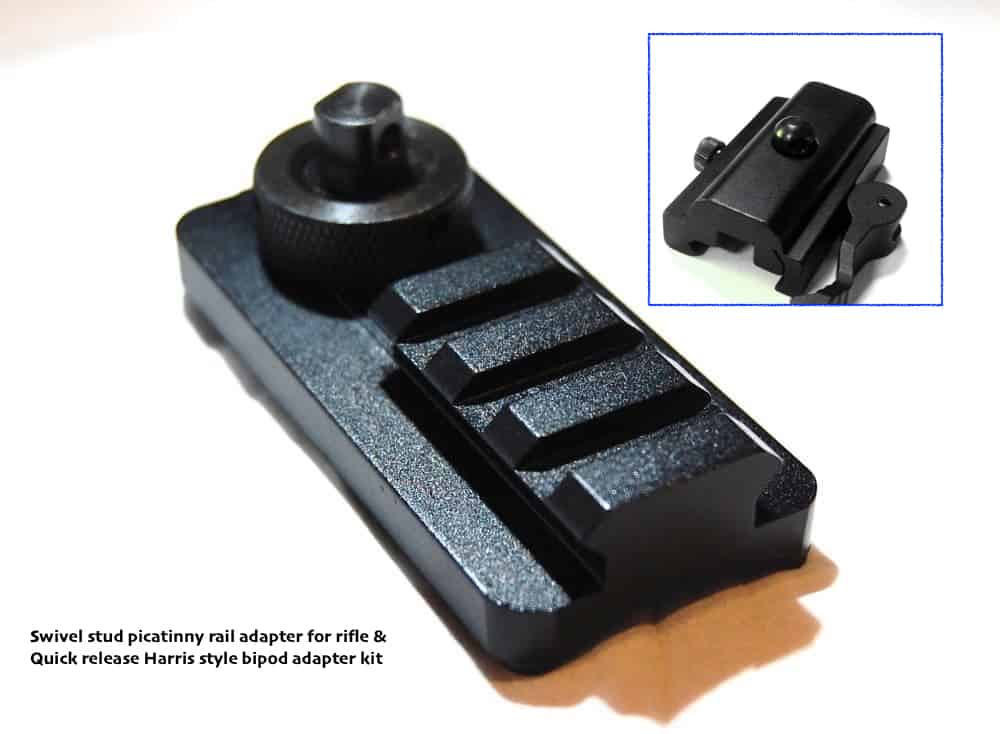 Sling stud rail adapter for rifle & QD* Harris style bipod adapter kit 