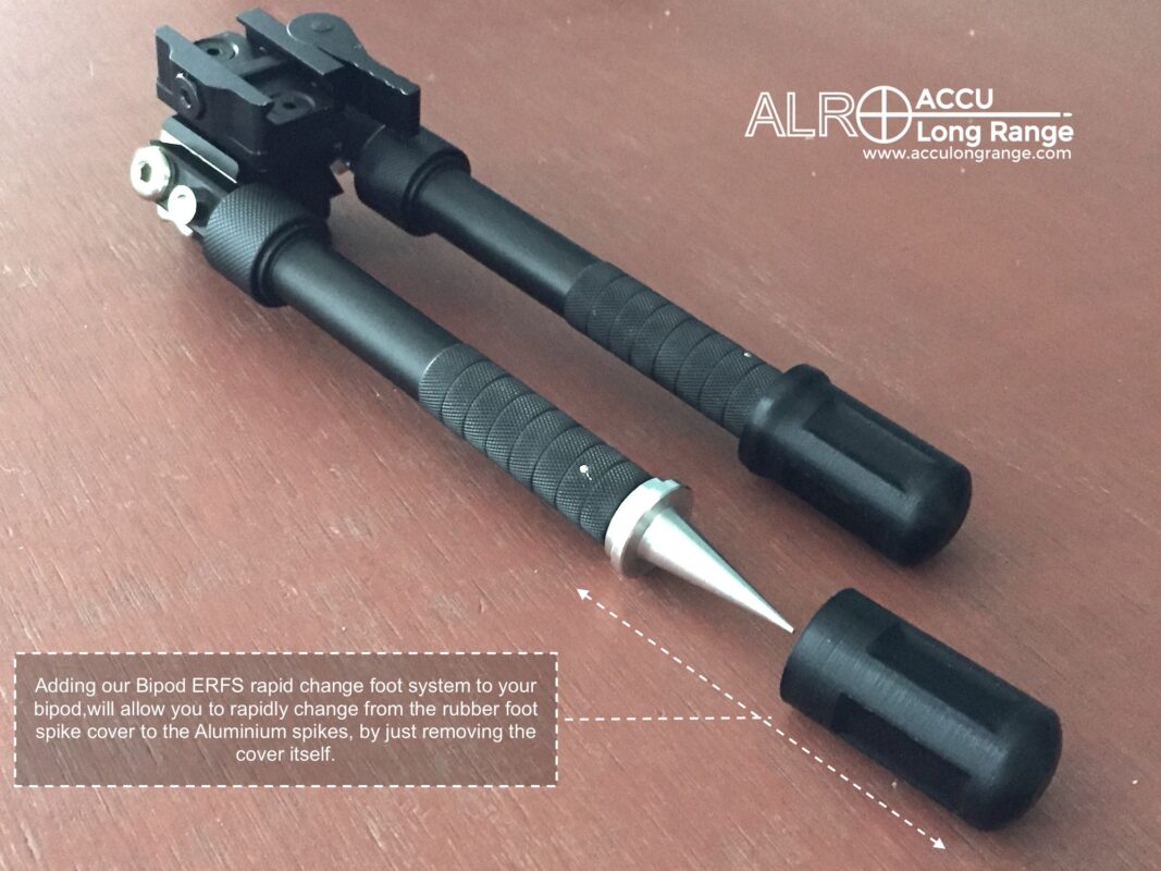 ACCU Long Range ALR-TACv1 Bipod ERFS rapid change foot and foot spike system